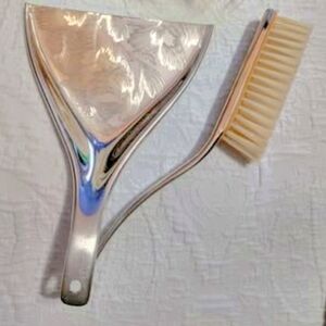 Silver Dustpan and Brush Set